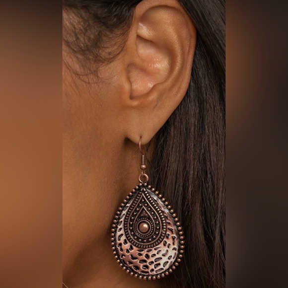 paparazzi Jewelry - Rural Muse  - Copper Earrings